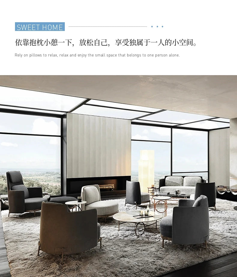 Nordic Single-Seat Sofa Chair Living Room Home Sofa Table and Chair