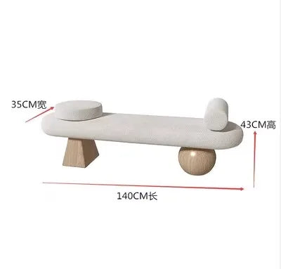 Nordic Solid Wood Shoe Stool Creative Wool Sofa Doorway Senior Sense Cloakroom Living Room Porch Household Fitting Rest Bench