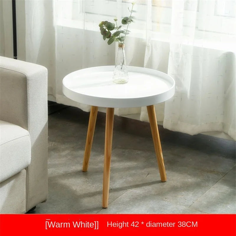 Nordic Furniture Small Coffee Tables Family Modern Balcony Live Room Bedroom Sofa Side Corner Movable Tray Round Table Assembly