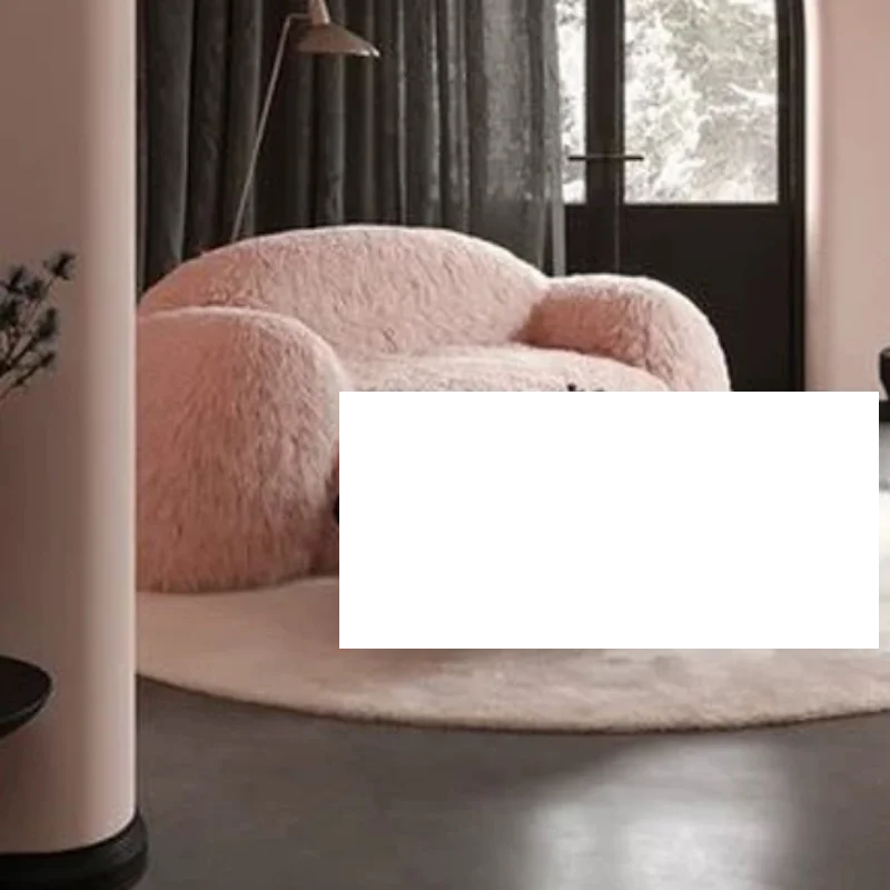 Relax 3 Seater Sofa Stretch Living Room Unusual Modern Couch Pink Lazy Designer Curved Ergonomic Canape Salon Home Furniture