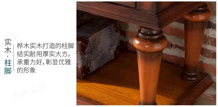 European-Style Solid Wood Console Table American Country Side Cabinet 1.6 M Side View Table Window Side Desk
