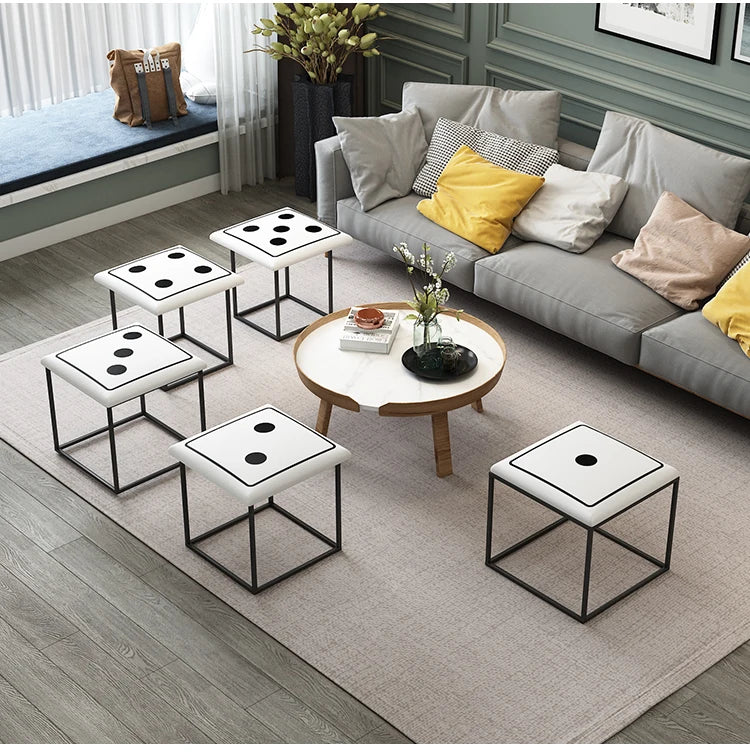 Nordic Furniture 5 In 1 Sofa Soft Stool Cube Storage Folding Shoe Bench Coffee Table Chairs For Kitchen Living Room Stools