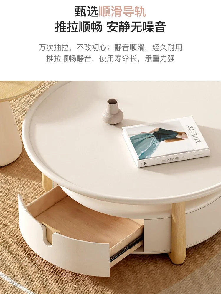 Cream style floor-to-ceiling modern simple living room home small apartment French coffee table combination