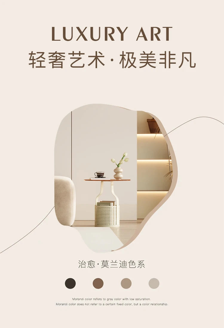 Home online celebrity simple sofa, small round table, living room glass, small coffee table, small bedside table.