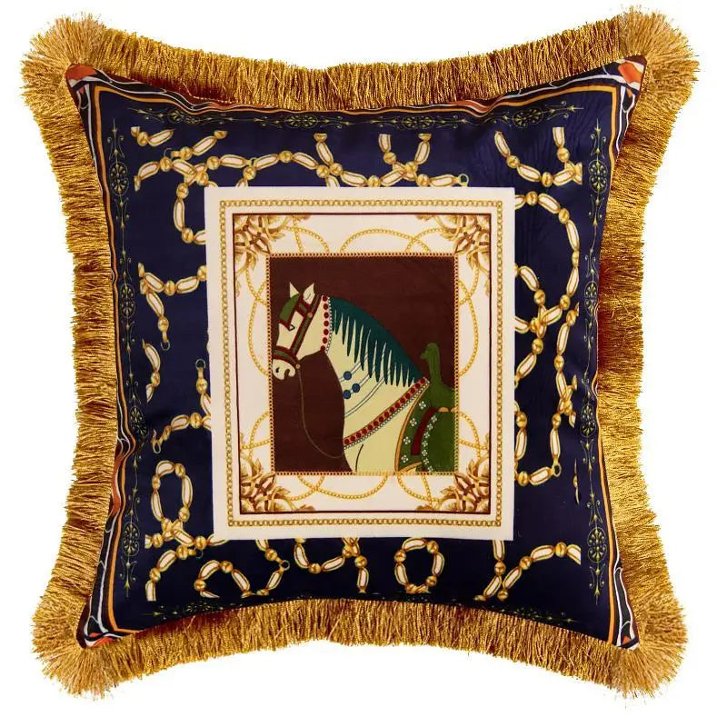 Luxury Pillow Case Horse Pattern Double Sided Velvet Hug Pillowcase Sofa Office Living Room Car Decoration Cushion Cover 45*45cm