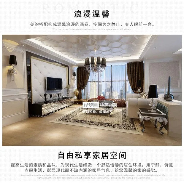 Creative fashion mirror TV cabinet Glass TV cabinet simple neo-classical post-modern mirror furniture
