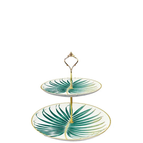 New Palm Leaf Nordic Style Tableware Hotel Household Bone Porcelain Plate Coffee Set Mug Disk Set Dinner Plates Ceramic Plate