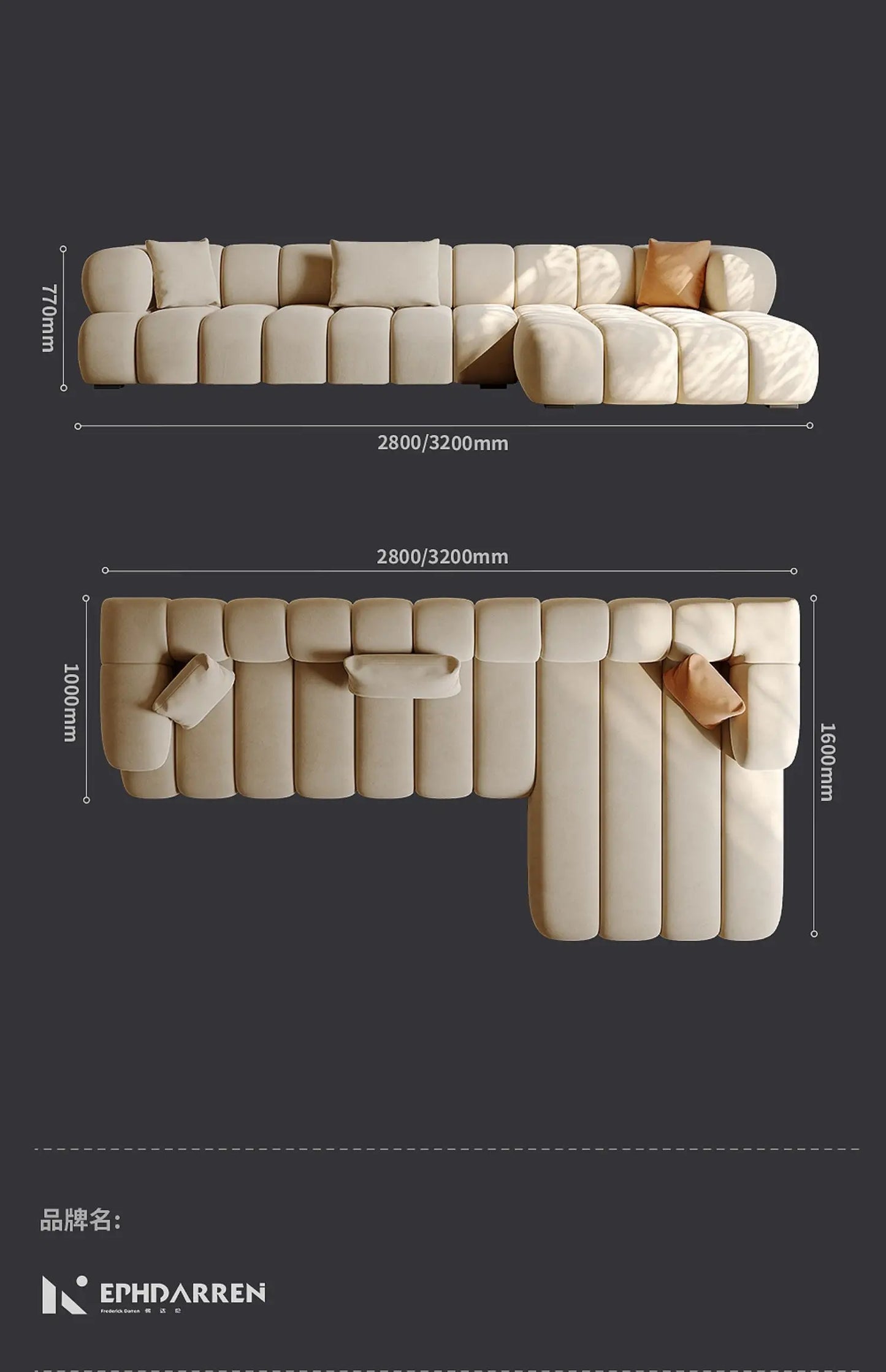 Fabric Sofa Creative Living Room Corner Large Apartment Home