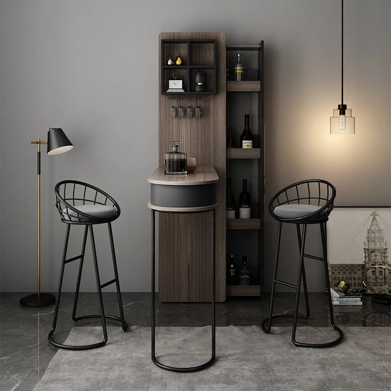 Pqf Retractable Bar Table against the Wall Family Living Room Partition Integrated
