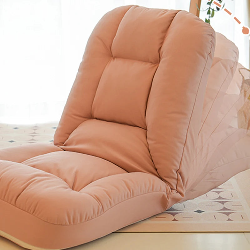 Folding Lounger Home Balcony Living Room Folding Chair Leisure Balcony Lazy Sofa Tatami With Pillow Modern Backrest Deck Chair