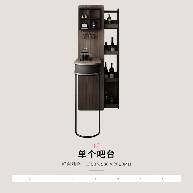 Pqf Retractable Bar Table against the Wall Family Living Room Partition Integrated