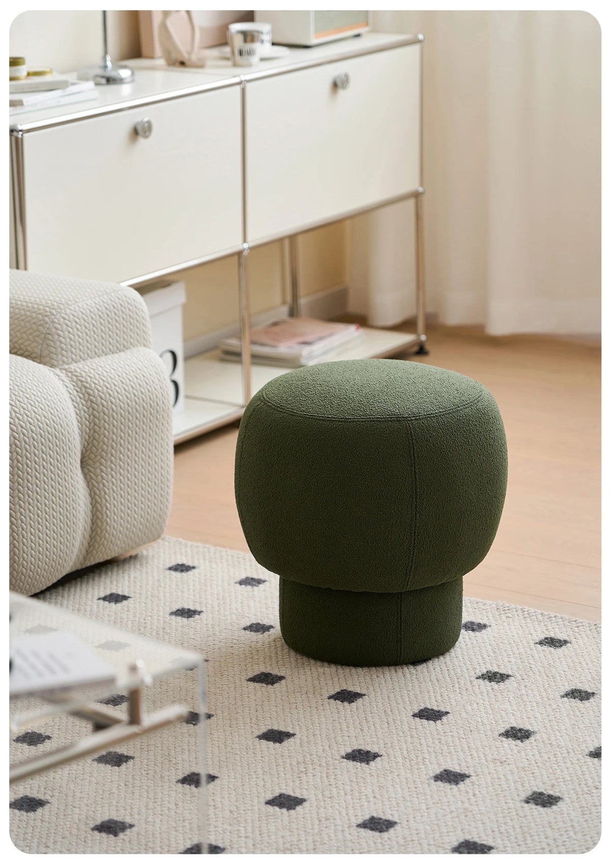 Nordic Furniture, Living Room Sofa Stools, Bedroom Dressing Stool, Porch Shoe Changing Stool, Circular Mobile Seat,Leisure Chair