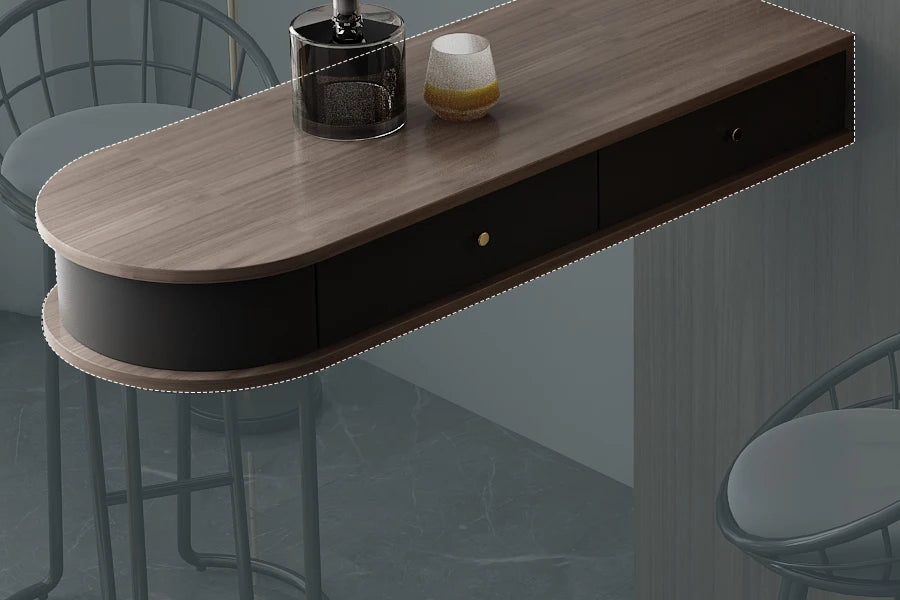 Pqf Retractable Bar Table against the Wall Family Living Room Partition Integrated