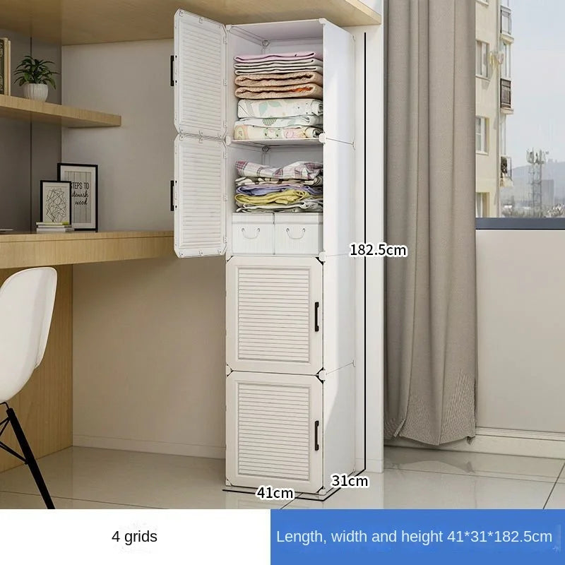 Simplicity Household Bedroom Dustproof Clothes Cabinets For Plastic Assemble Storage Rack Foldable Multilayer Wardrobe Furniture