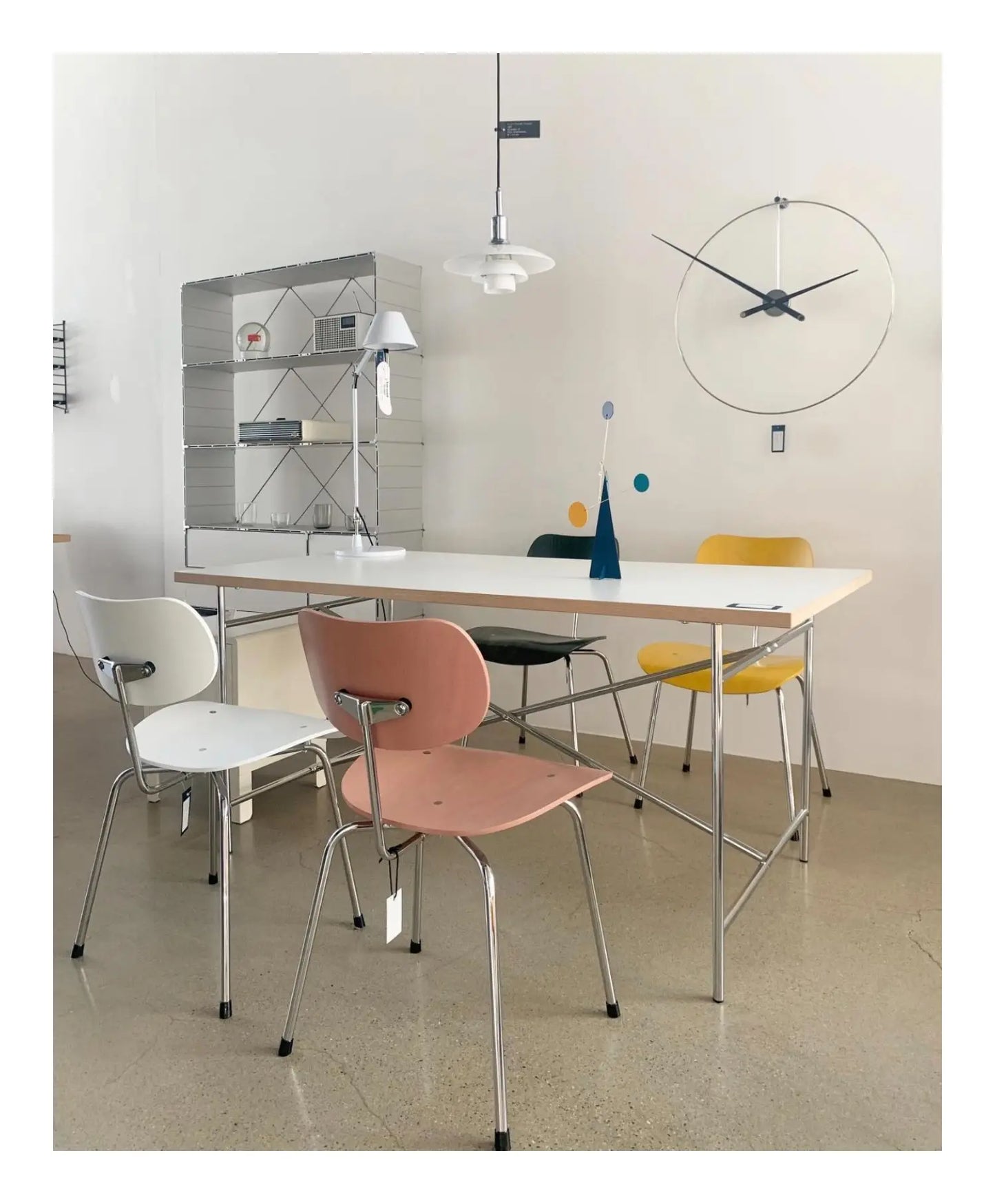 DPstudio vintage simple desk, stainless steel rectangular dining table, blogger, same conference table Bauhaus