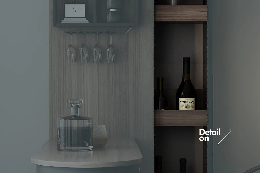 Pqf Retractable Bar Table against the Wall Family Living Room Partition Integrated