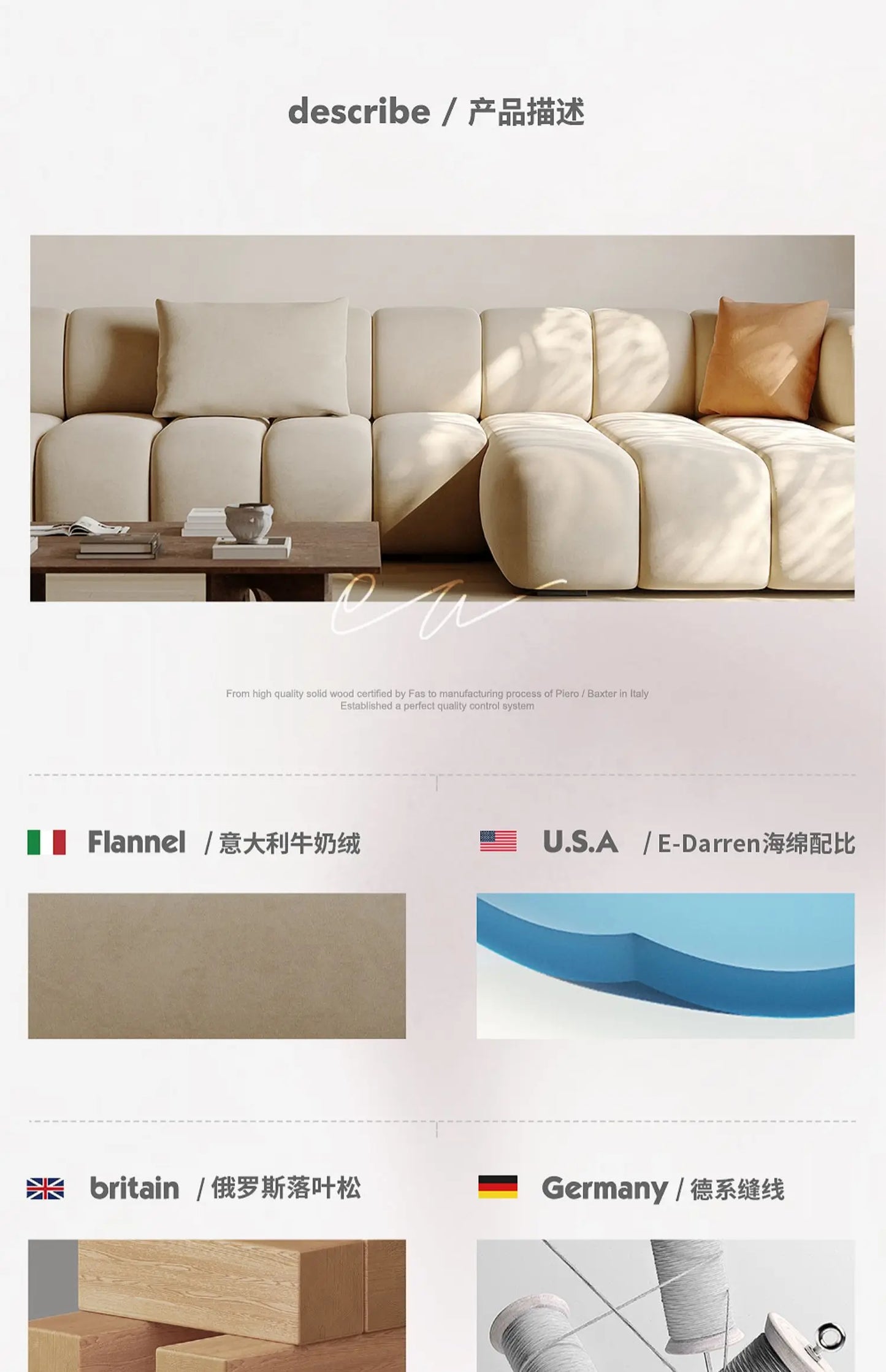 Fabric Sofa Creative Living Room Corner Large Apartment Home