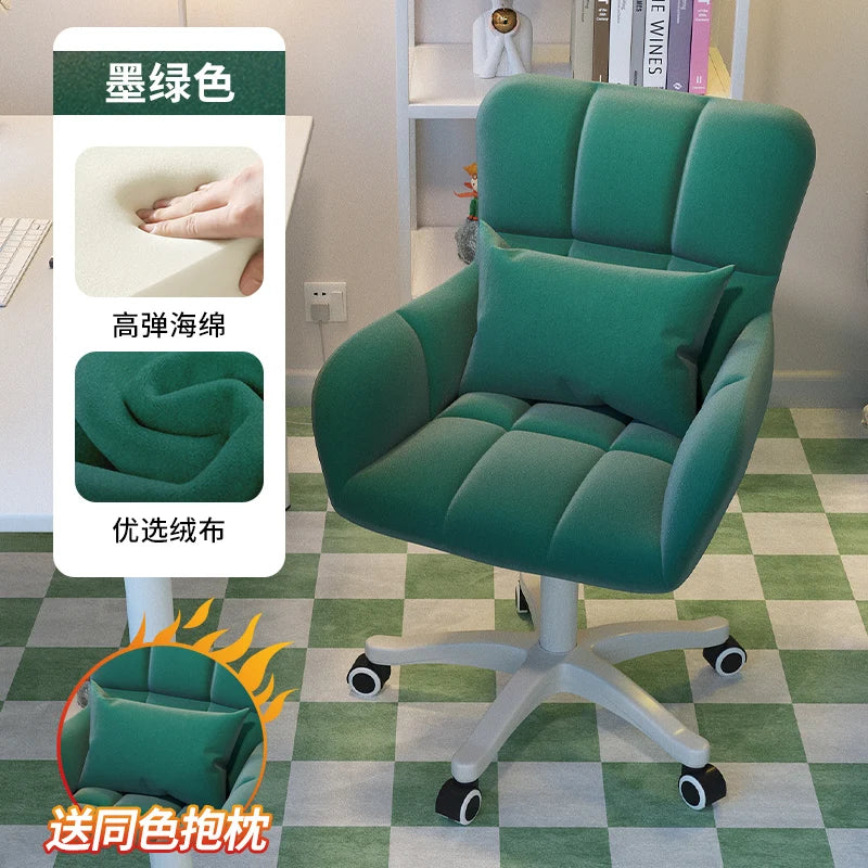 Comfortable and long-lasting computer chair, home backrest, study desk chair, girl bedroom makeup chair