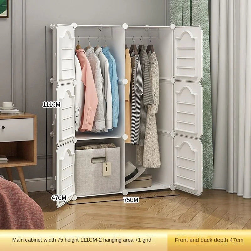 Household Bedroom Dustproof Clothes Cabinets Plastic Collapsible Durable Storage Rack Of Foldable Simplicity Wardrobe Furniture