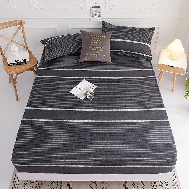 1pc 100% polyester printing bed mattress set with four corners and elastic band sheets hot sale(pillowcases need order)
