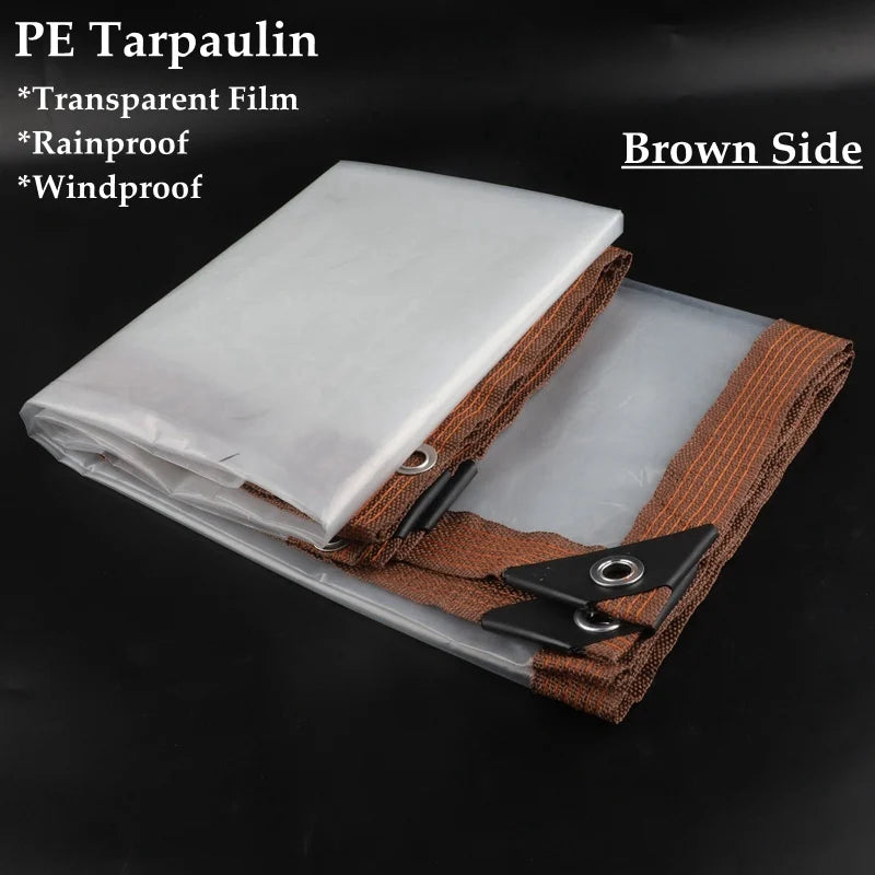 New Transparent PE Tarp Gazebo Canopy Awnings Outdoor Garden Succulent Plants Rainproof Cloth Keep Warm Tarpaulin