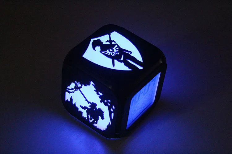 Wood Creative 3D Stereo Little Alarm Clock Led Small Night Lamp Electronic Clock Antair Nightstand Bedroom Student Clock Digital