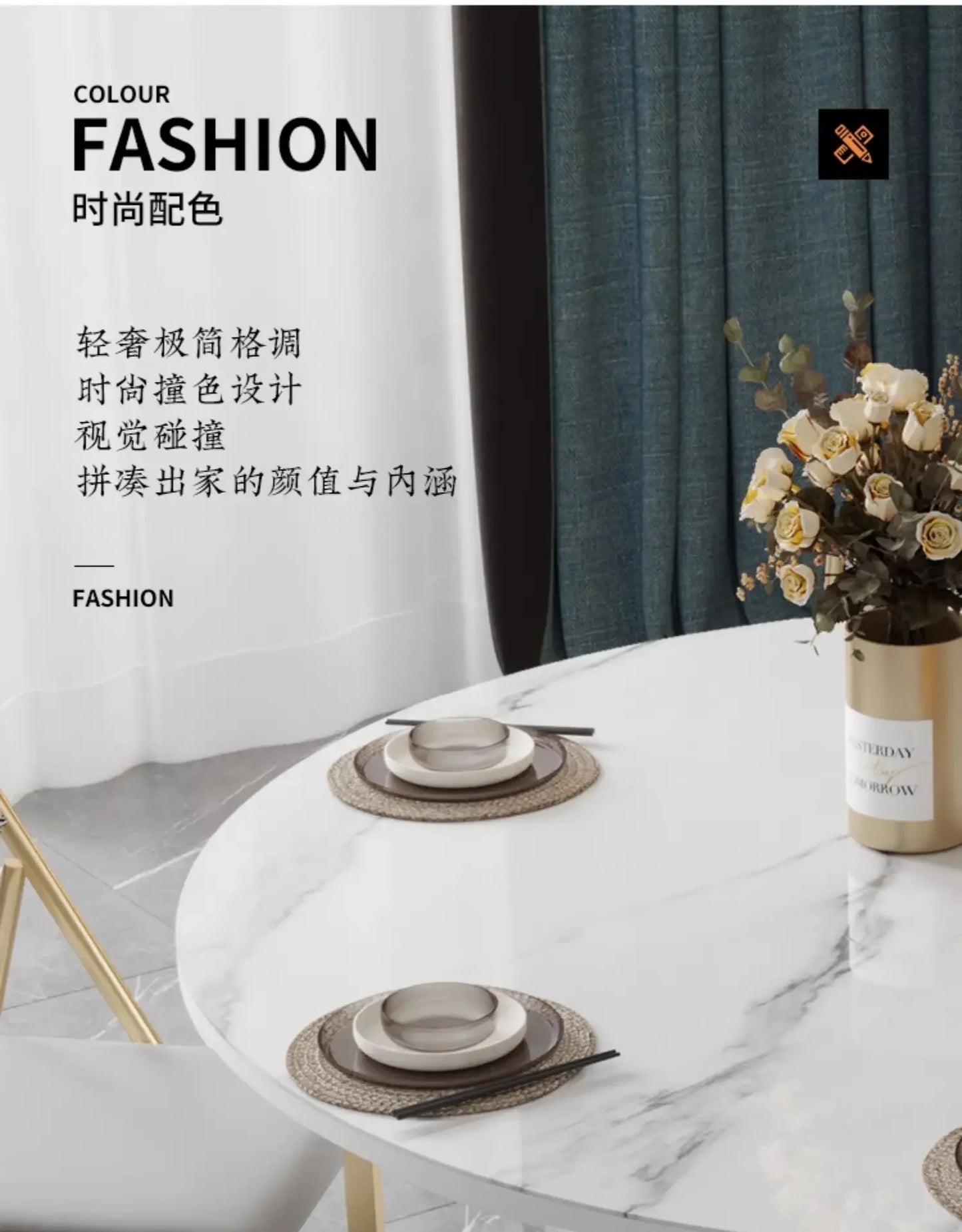 1.4 and 1.6 M Rectangular Folding Table Small Apartment Dining Table Multi-Functional Retractable Dining Table and Chair