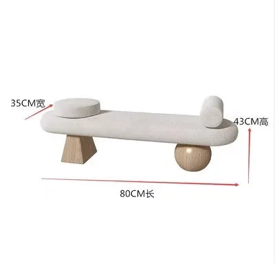 Nordic Solid Wood Shoe Stool Creative Wool Sofa Doorway Senior Sense Cloakroom Living Room Porch Household Fitting Rest Bench