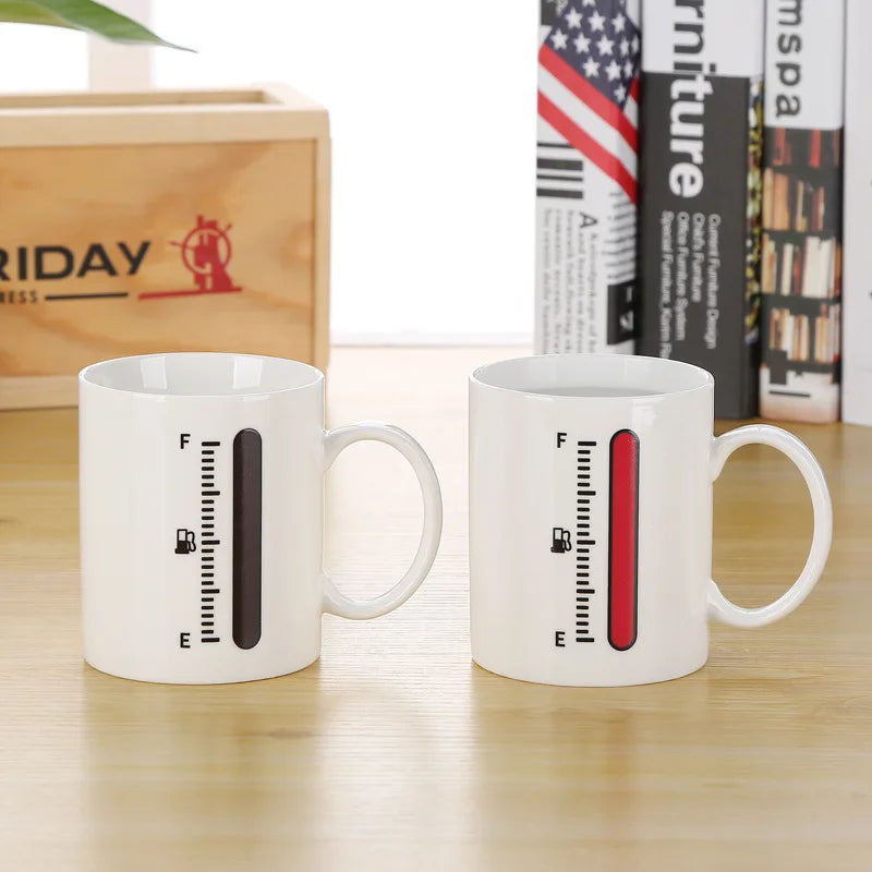 Creative Battery Magic Mug Positive Energy Color Changing Cup Ceramic Discoloration Coffee Tea Milk Mugs Novelty Gifts 12 style