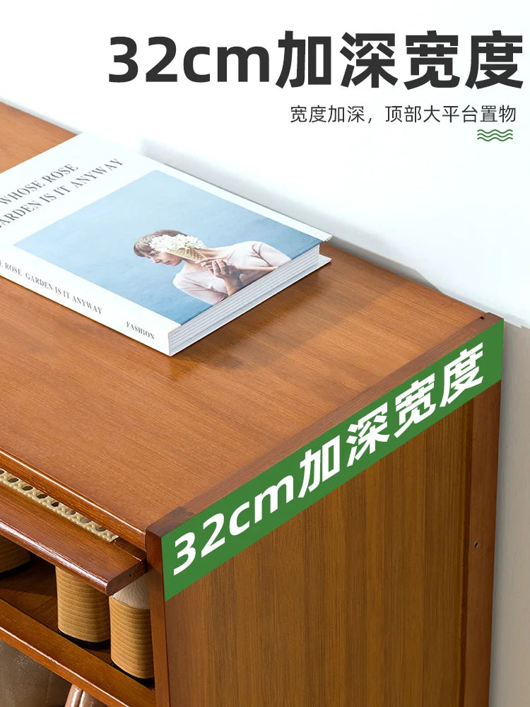 Wooden Horse Man Shoe Rack Shoe Cabinet Home Door outside Simple Storage Dormitory Economical Indoor Beautiful Bedroom Dustproof