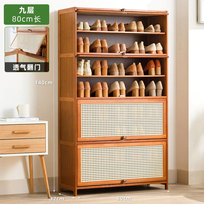 Wooden Horse Man Shoe Rack Shoe Cabinet Home Door outside Simple Storage Dormitory Economical Indoor Beautiful Bedroom Dustproof