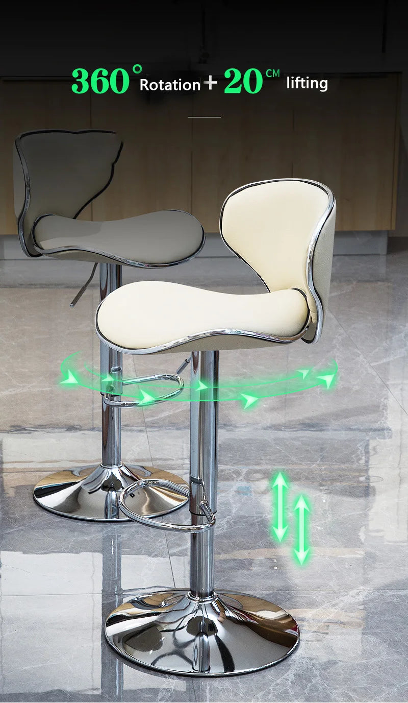 Bar Furniture High Stools Kitchen Adjustable Lift Backrest Bar Chair Swivel Nordic Bar Counter Sofa Chairs Bar Banks Dining Seat
