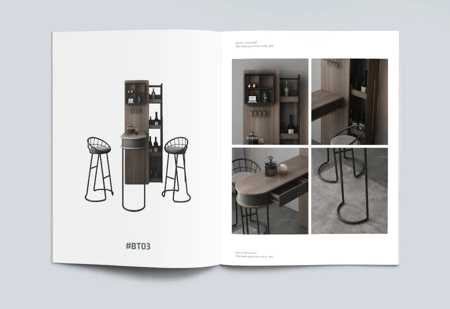 Pqf Retractable Bar Table against the Wall Family Living Room Partition Integrated