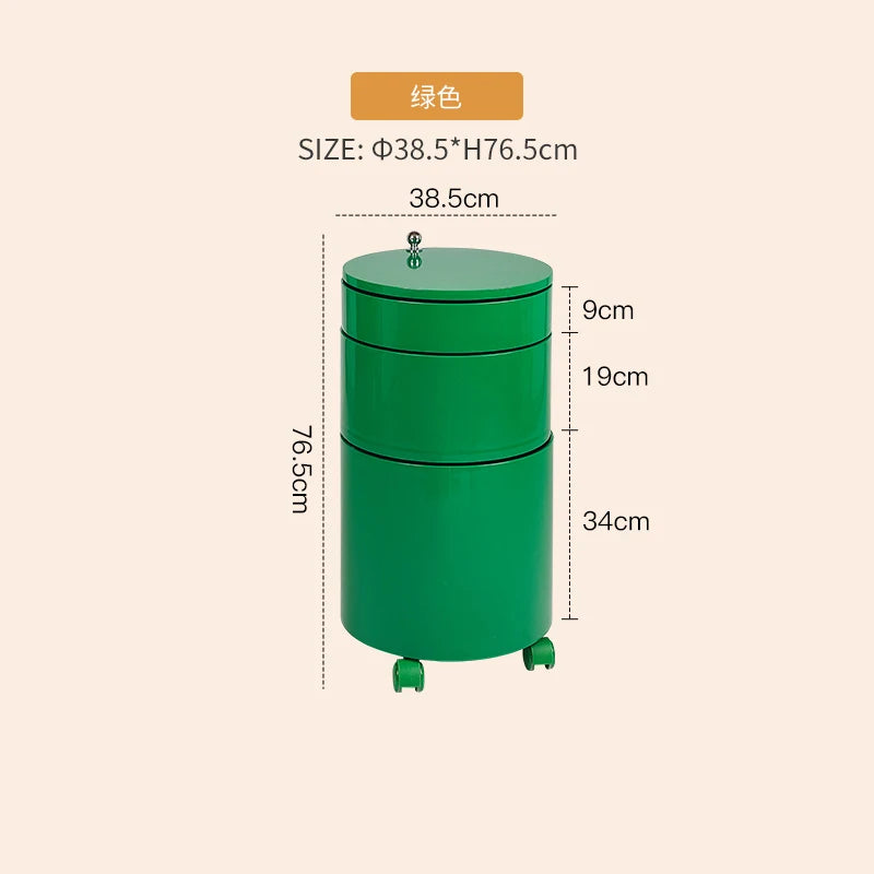 Nordic Furniture, Creative Nightstands, Bedroom Cabinets, Bedside Tables, multifunctional Locker Cart,Round Revolving Side Table