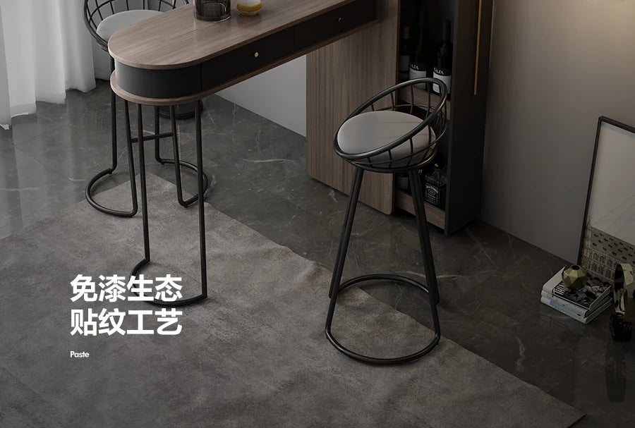 Pqf Retractable Bar Table against the Wall Family Living Room Partition Integrated