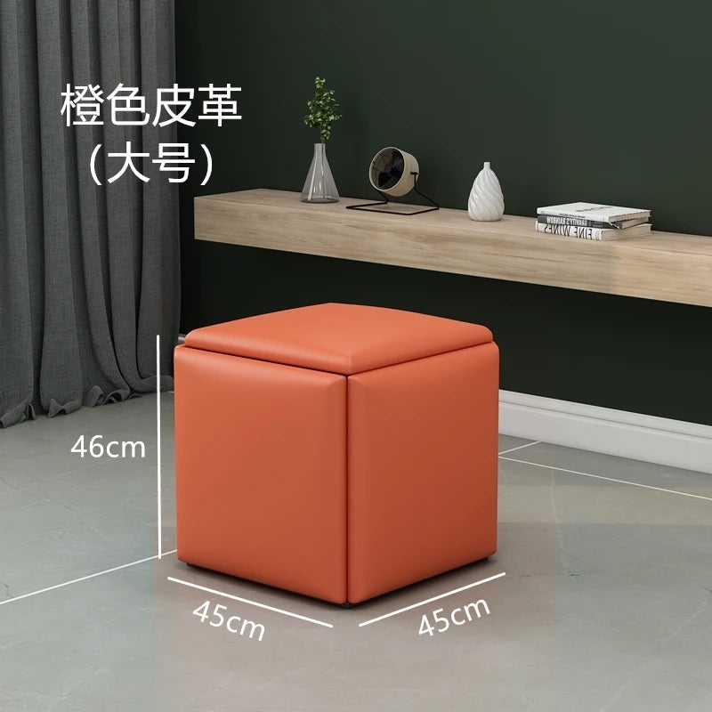 Nordic Furniture 5 In 1 Sofa Soft Stool Cube Storage Folding Shoe Bench Coffee Table Chairs For Kitchen Living Room Stools