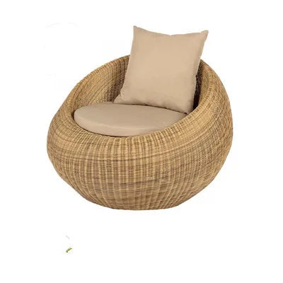 Outdoor rattan sofa combination rattan woven table and chair three piece set of leisure circular sofa furniture