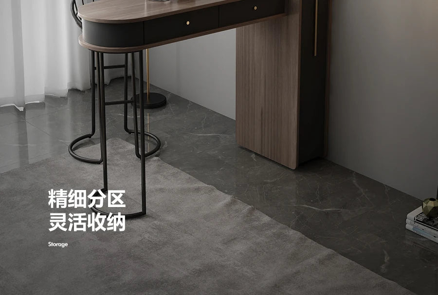 Pqf Retractable Bar Table against the Wall Family Living Room Partition Integrated