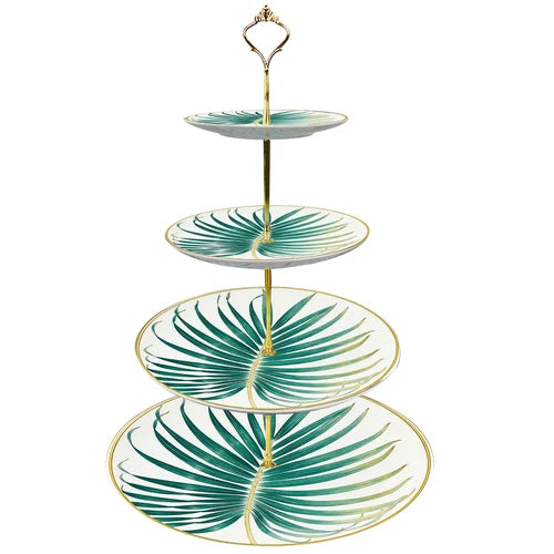 New Palm Leaf Nordic Style Tableware Hotel Household Bone Porcelain Plate Coffee Set Mug Disk Set Dinner Plates Ceramic Plate