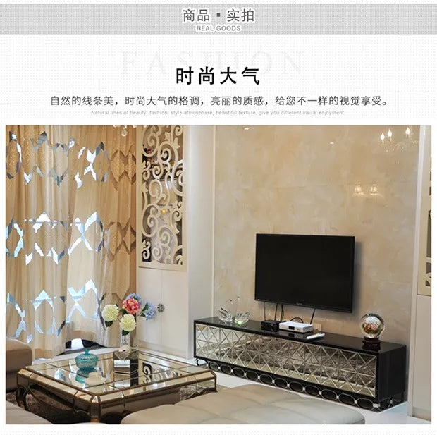 Creative fashion mirror TV cabinet Glass TV cabinet simple neo-classical post-modern mirror furniture