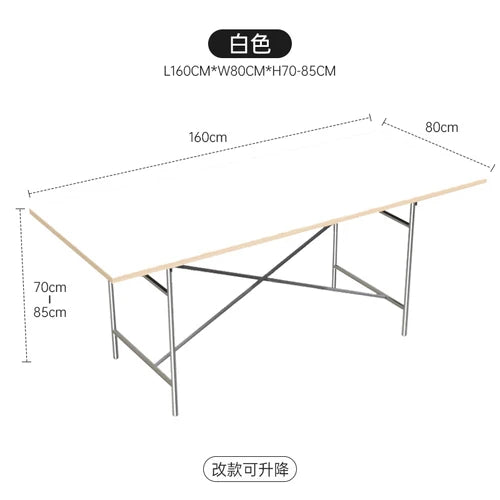DPstudio vintage simple desk, stainless steel rectangular dining table, blogger, same conference table Bauhaus