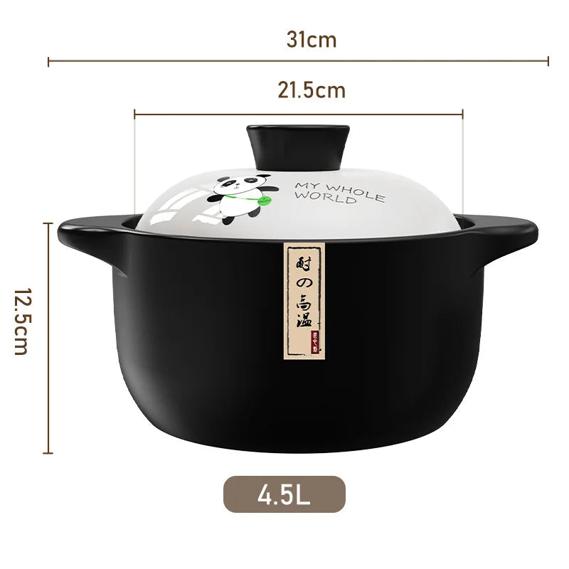 Chinese High Temperature Resistant Household Casserole Cooking Pot Cookware Set Ceramic Hot Pot Food Warmer 1-6L