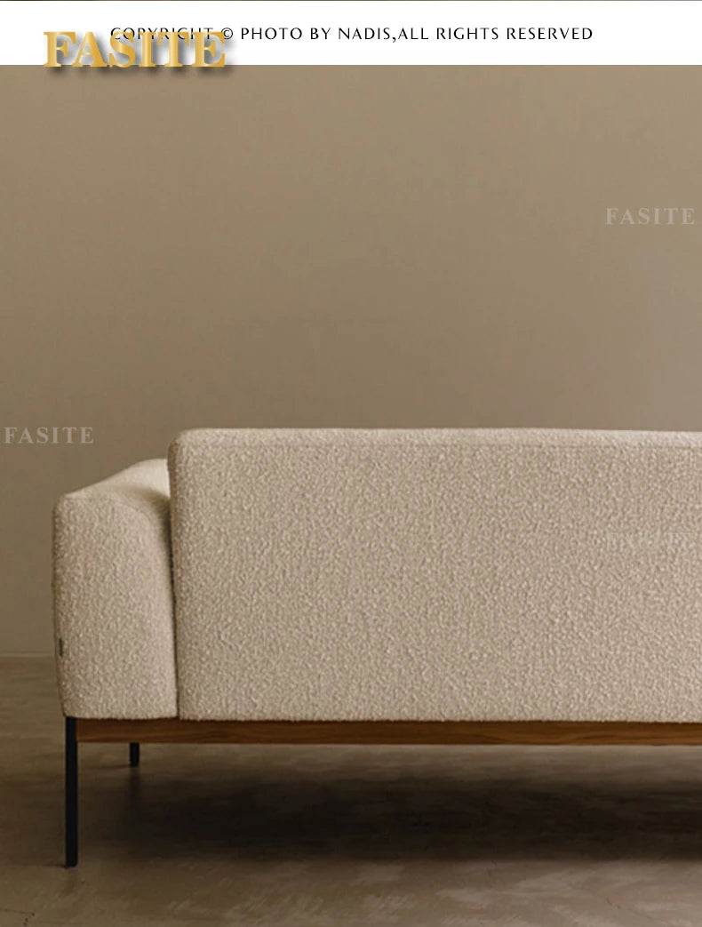 Fabric sofa living room modern simple Nordic chaise longue solid wood corner sofa combination