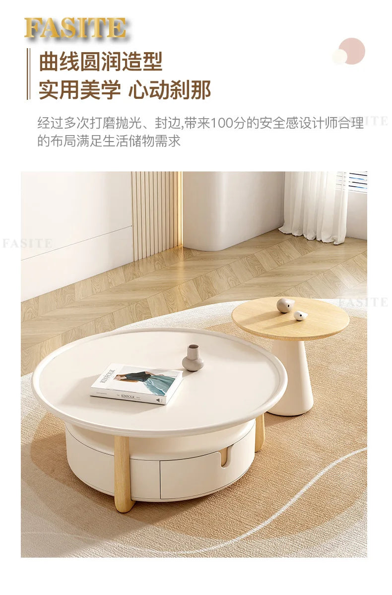 Cream style floor-to-ceiling modern simple living room home small apartment French coffee table combination