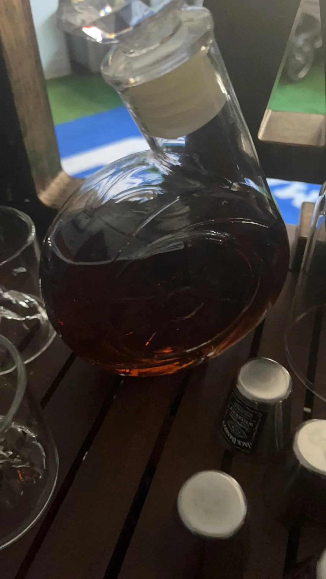 New Creative Blower Wine Bottle with Diamond Wine Stopper Glass Decanter Creative Home Bar Wine Set