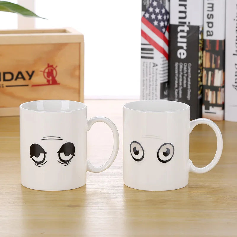 Creative Battery Magic Mug Positive Energy Color Changing Cup Ceramic Discoloration Coffee Tea Milk Mugs Novelty Gifts 12 style