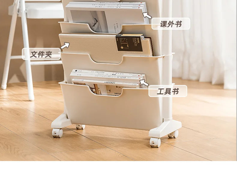 Classroom Desk Storage Shelf Sub-study Movable Large-capacity Bookshelf Children's Room Book Storage Artifact