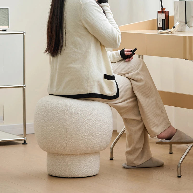 Nordic Furniture, Living Room Sofa Stools, Bedroom Dressing Stool, Porch Shoe Changing Stool, Circular Mobile Seat,Leisure Chair