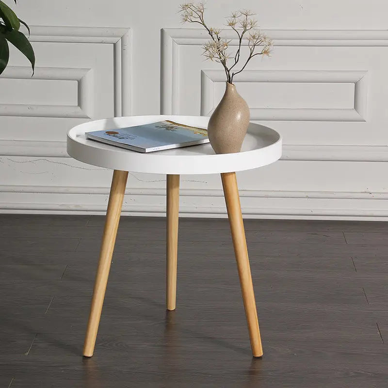 Nordic Furniture Small Coffee Tables Family Modern Balcony Live Room Bedroom Sofa Side Corner Movable Tray Round Table Assembly