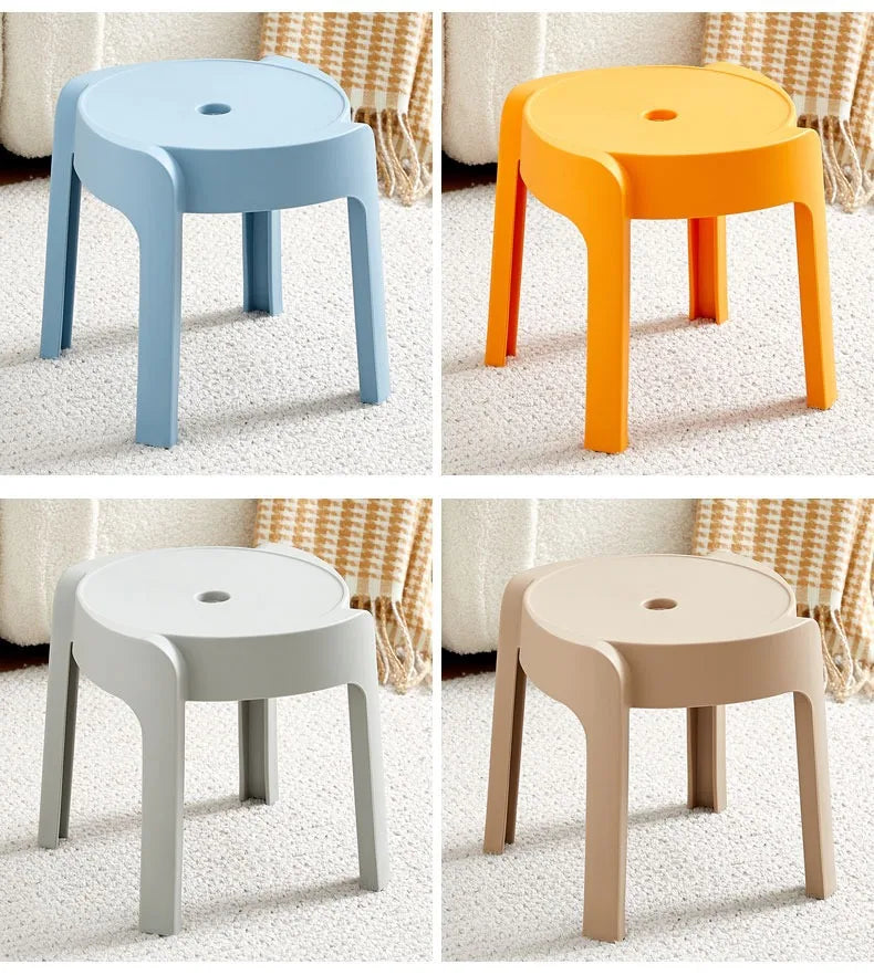 Dining Chairs Thickening Backrest Nordic Chair Plastic Stool Rotundity Stackable Modern Furniture Nordic Chair